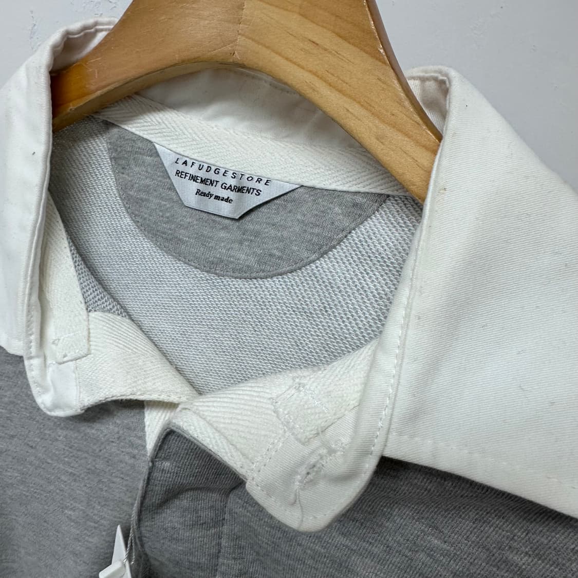 라퍼지스토어 럭비 카라 맨투맨 그레이 L(오버핏) 새상품 J34 상품이미지7