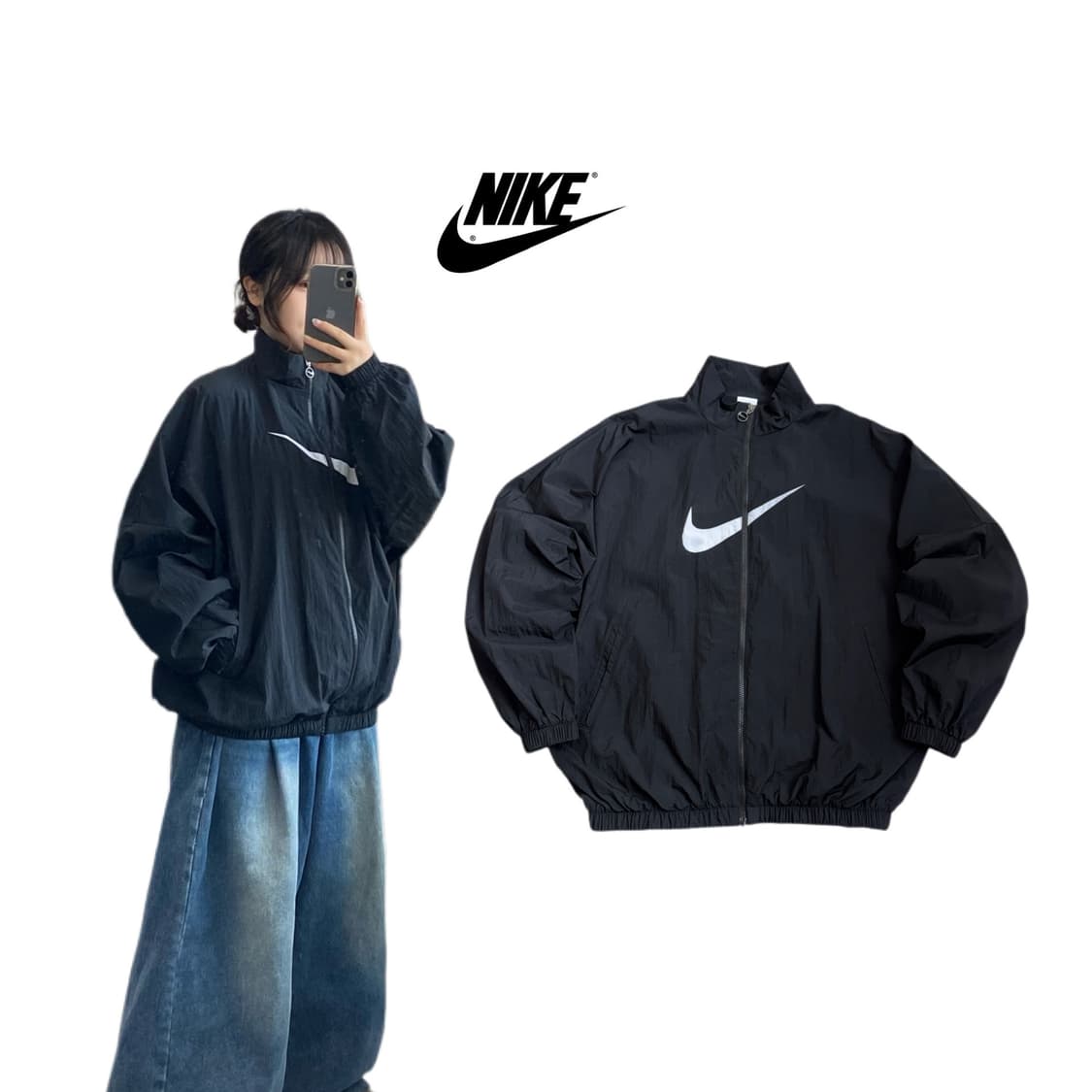 나이키 신형 빅로고 오버핏 우븐 바람막이  상품이미지1