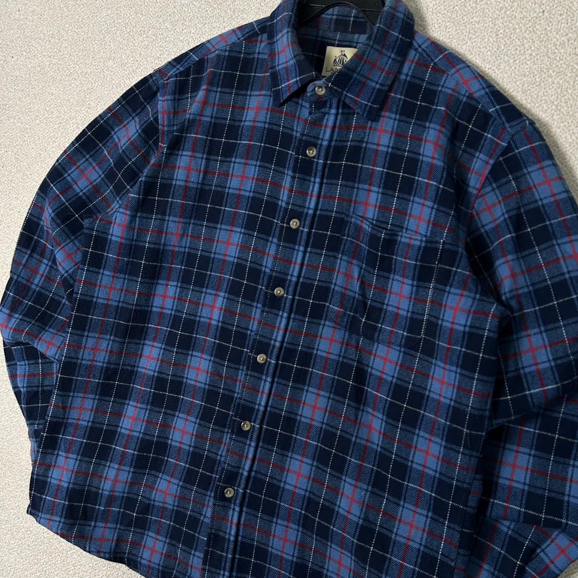 (L) 90s 랑방 플란넬 체크 셔츠  상품이미지2