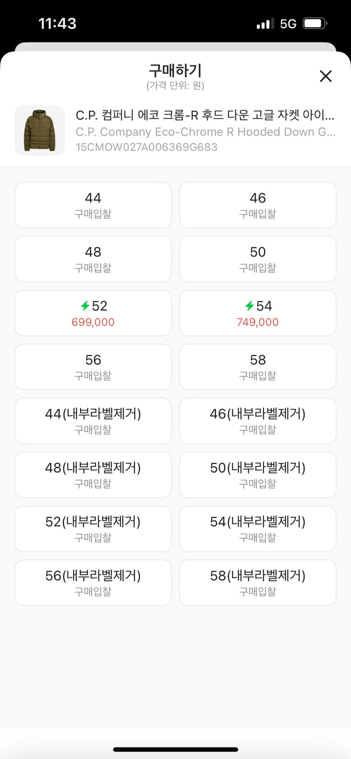 CP컴퍼니 에코 크롬 후드 패딩 아이비 그린 50 상품이미지2