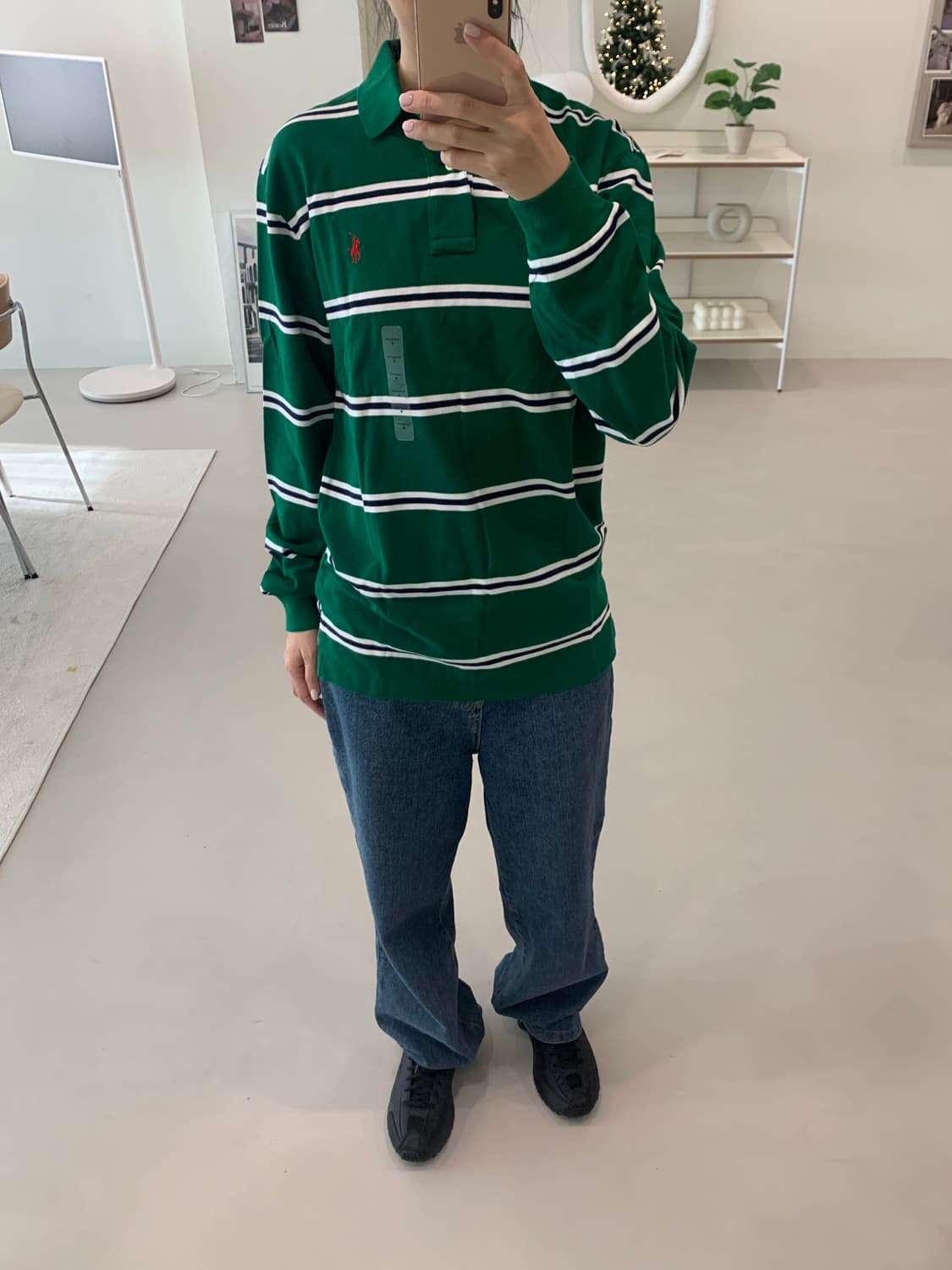 폴로 랄프로렌 스트라이프 긴팔 카라티 그린 S,M,L 상품이미지2