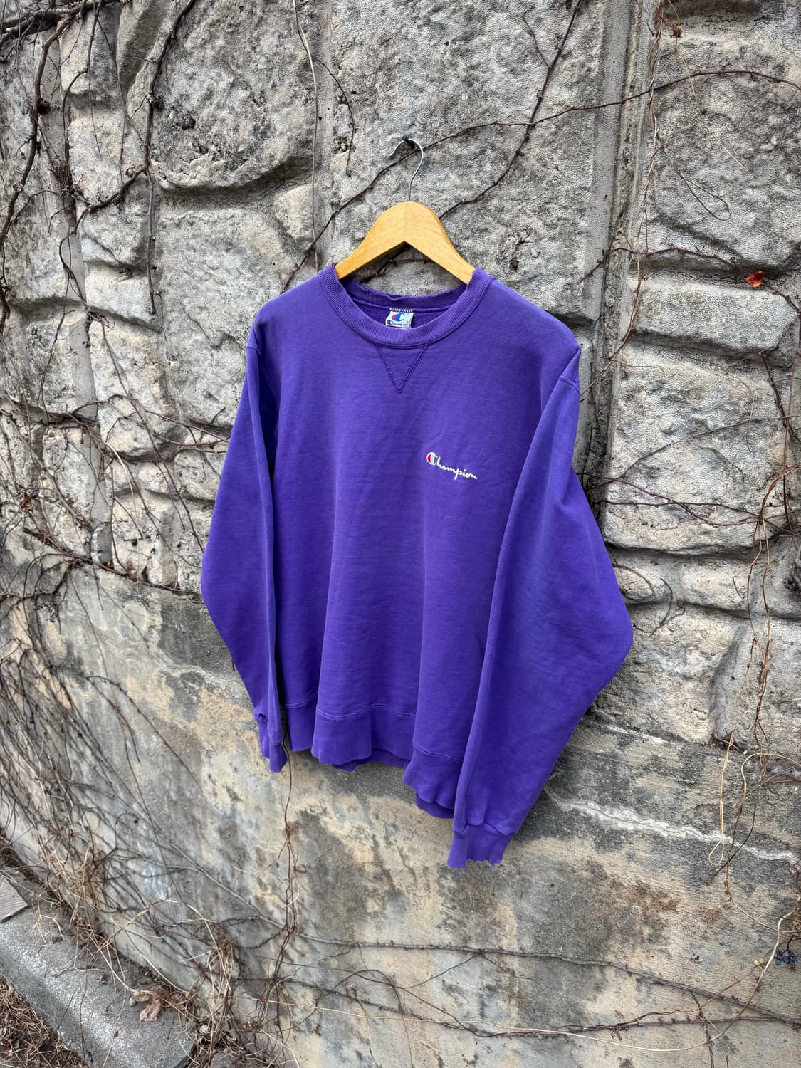 90s 챔피온 빈티지 usa 자수로고 플레인 스웻 셔츠 맨투맨 L 상품이미지3