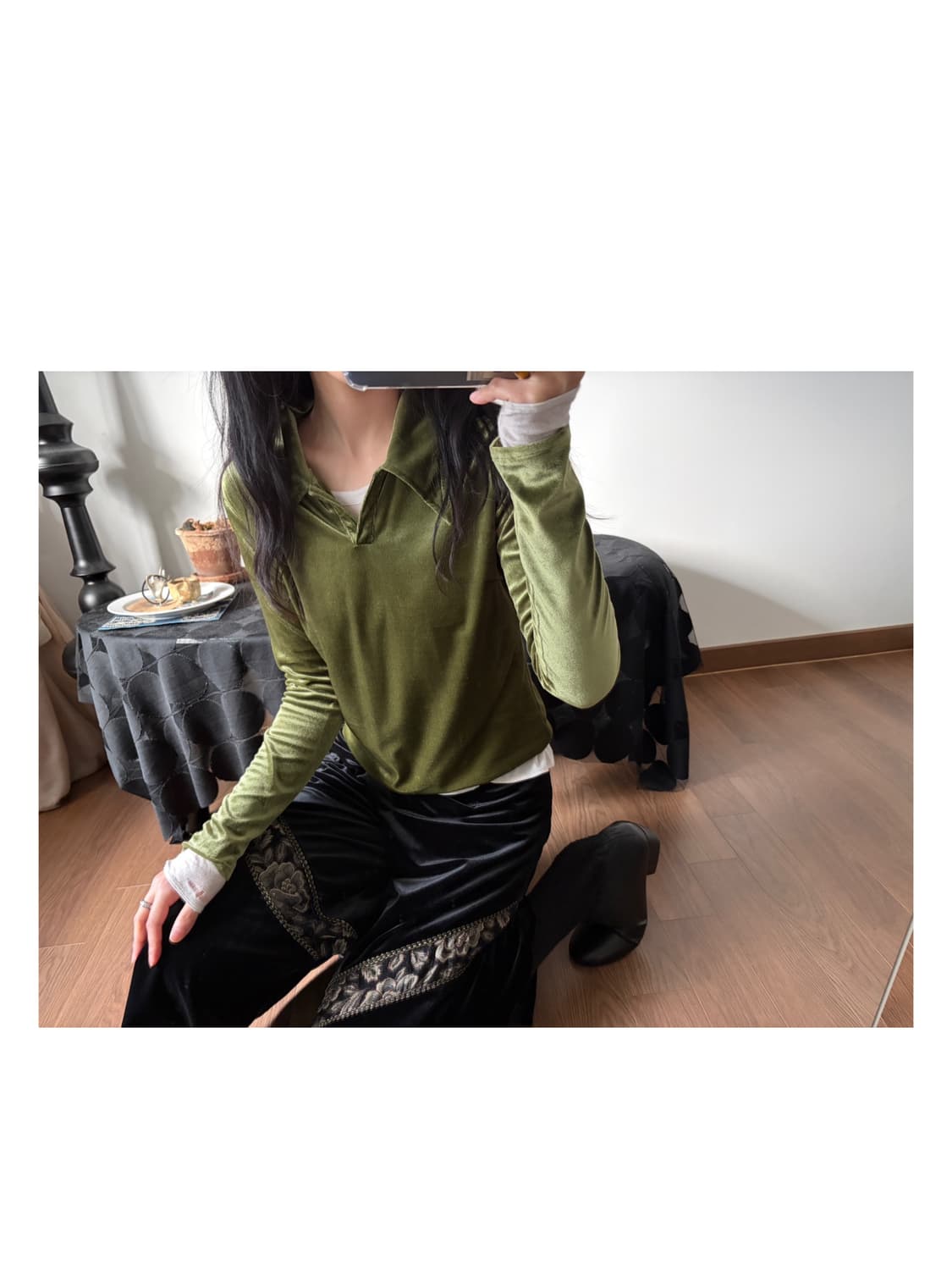 velour pullover blouse 상품이미지3