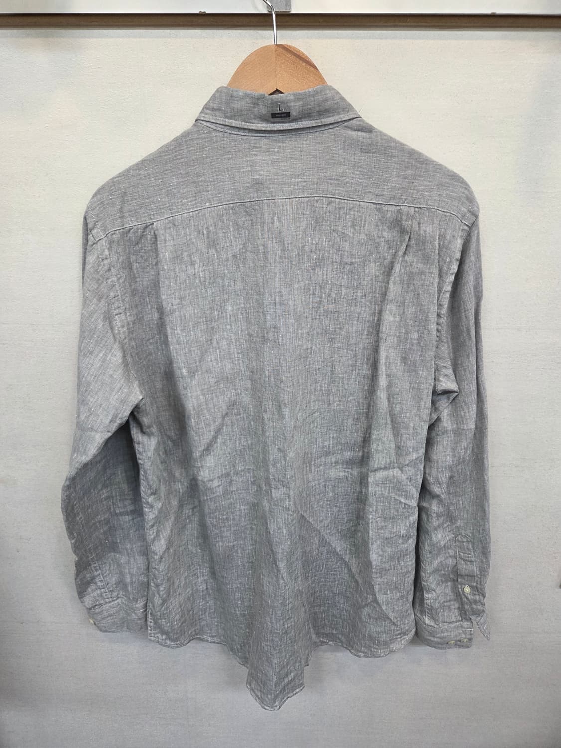 유니클로 린넨 셔츠긴팔 L 그레이  상품이미지2