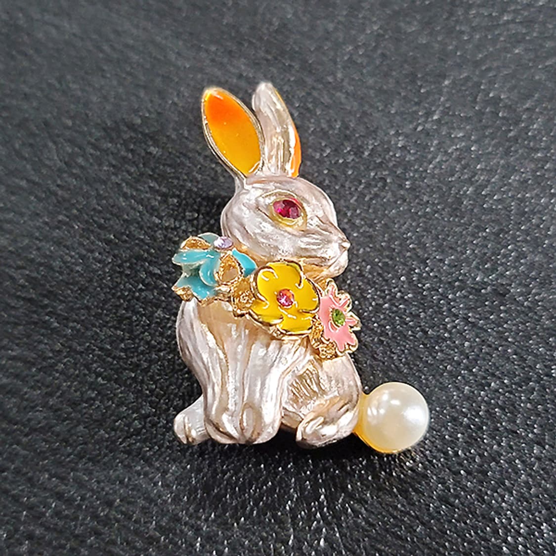 Hana Usagi 브로치 남자 엔틱 빈티지 선물 소품 진주 토끼 상품이미지1
