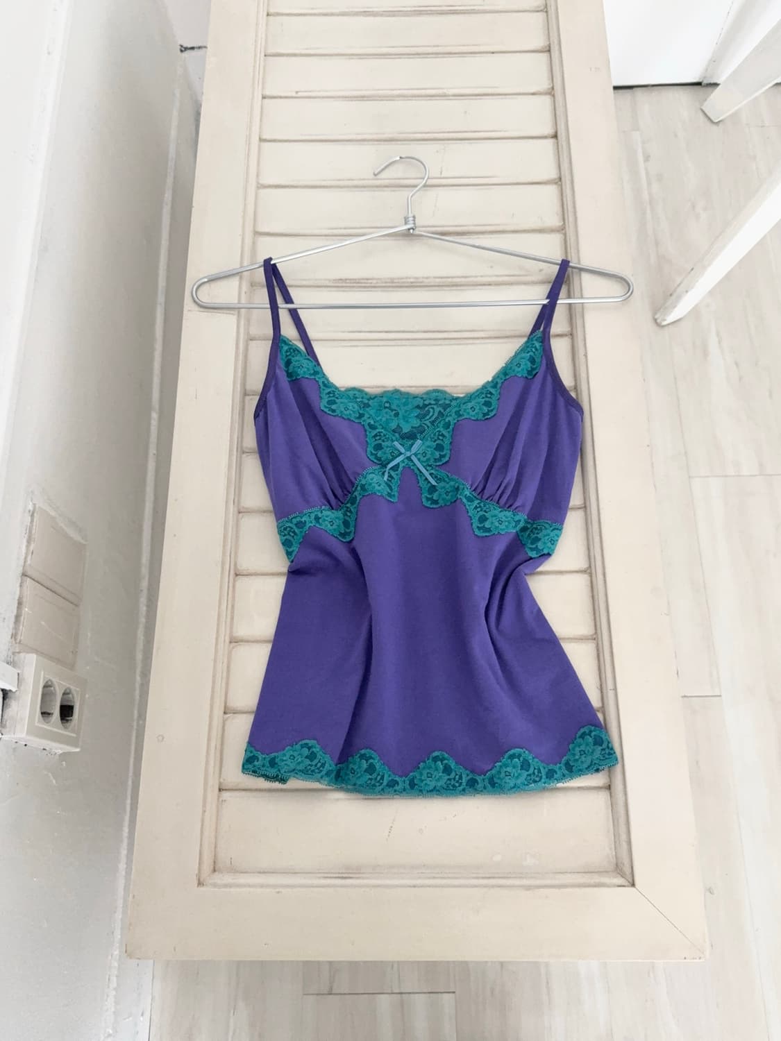 Teal Blue Lace point Purple Sleeveless 상품이미지1