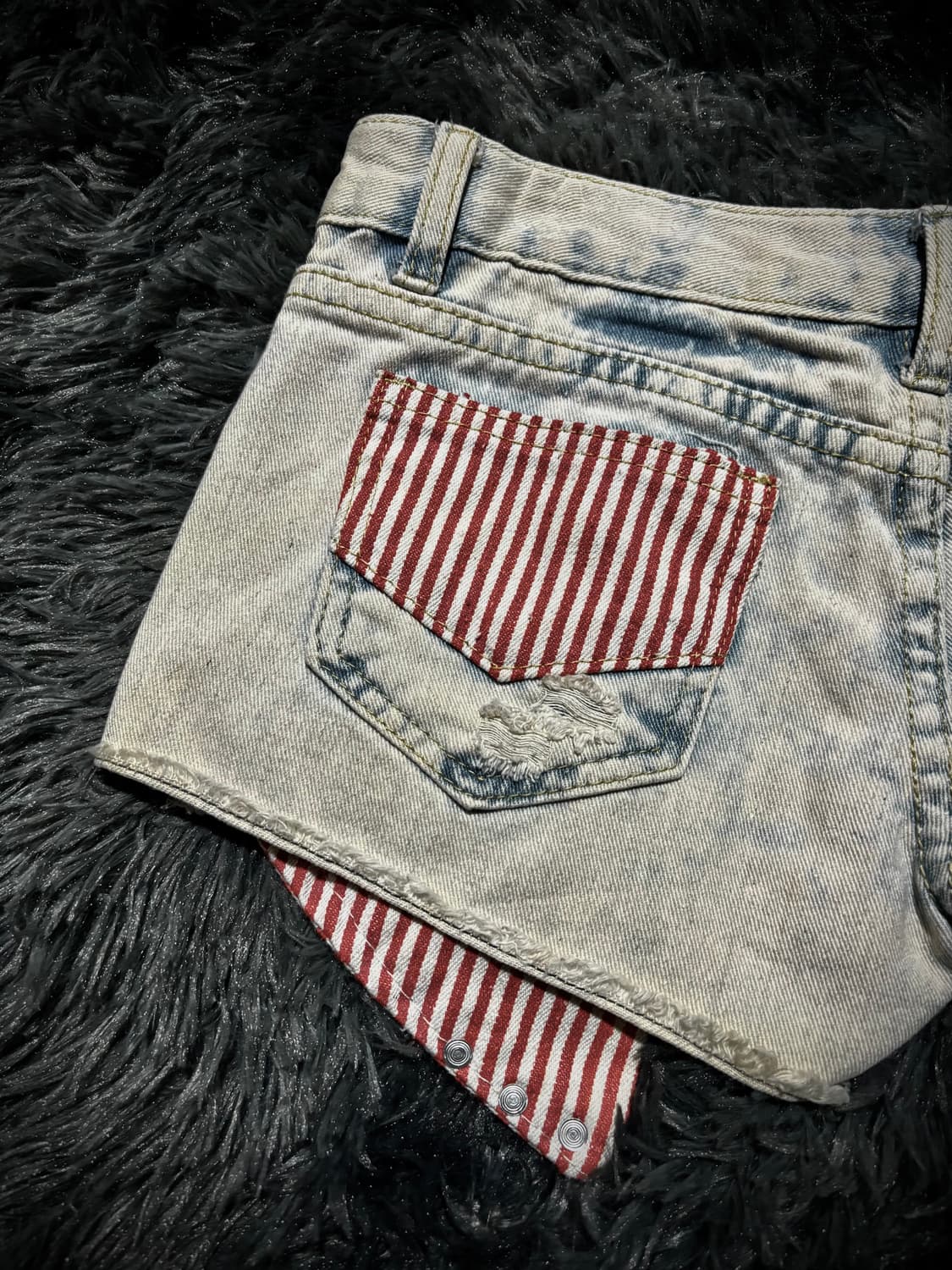 디스트로이드 아메리칸 플래그 패치 데님 숏팬츠 상품이미지6