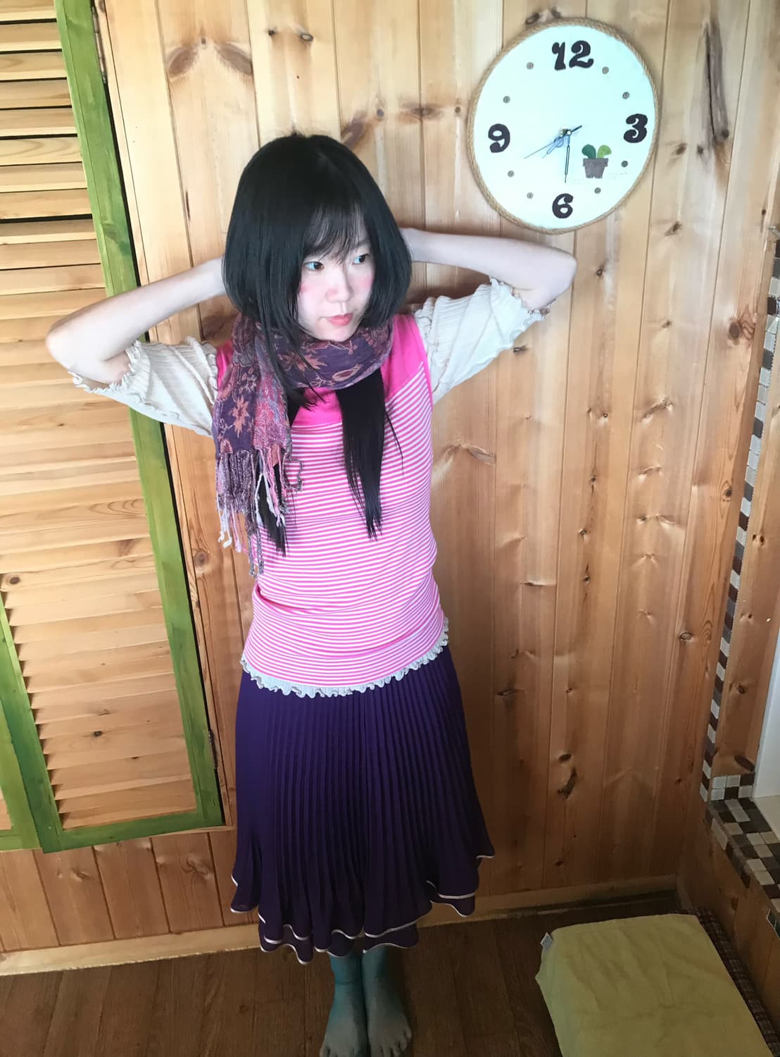 vintage purple pleats skirt 상품이미지6