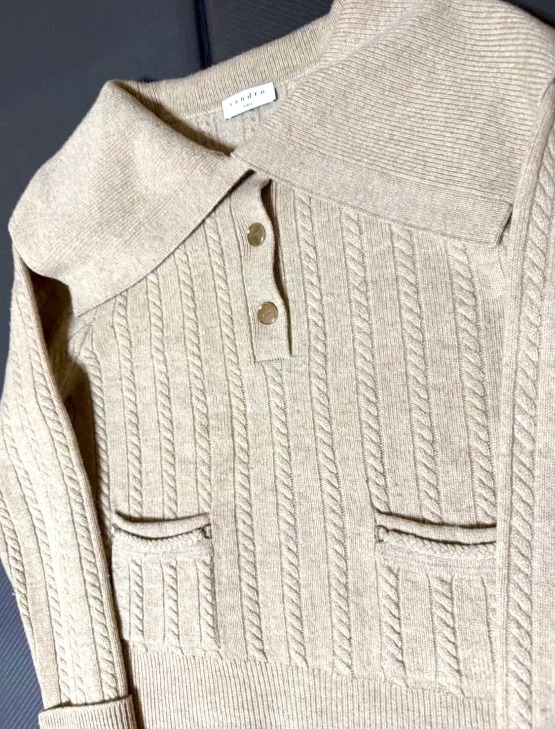 산드로 케이블 니트 카라 스웨터 상품이미지6