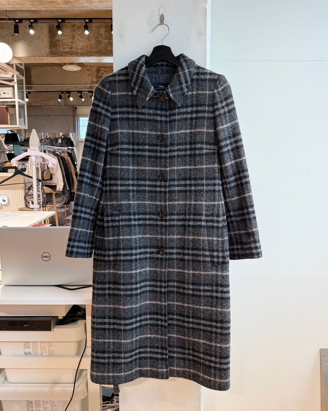 버버리 그레이 노바체크 울 롱 코트  상품이미지2