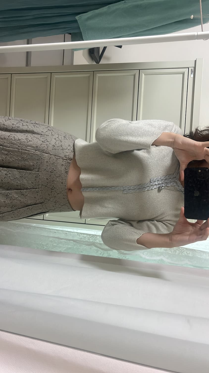 Silver glow crop tee (vintage) 상품이미지1