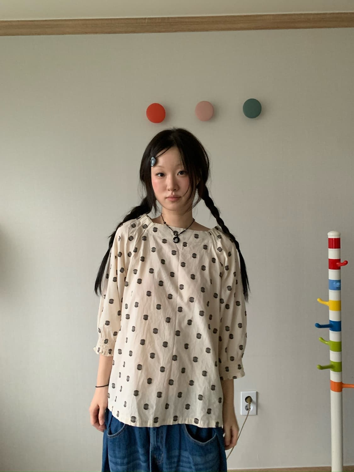 dot cotton blouse 상품이미지2