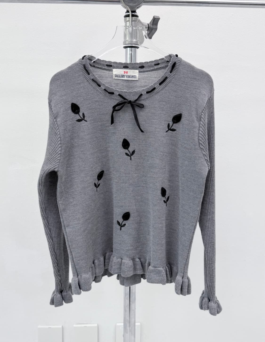 Vintage Rose frill wool knit top 상품이미지5