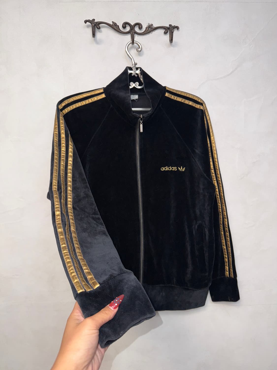 Adidas black gold velvet track setup 상품이미지3