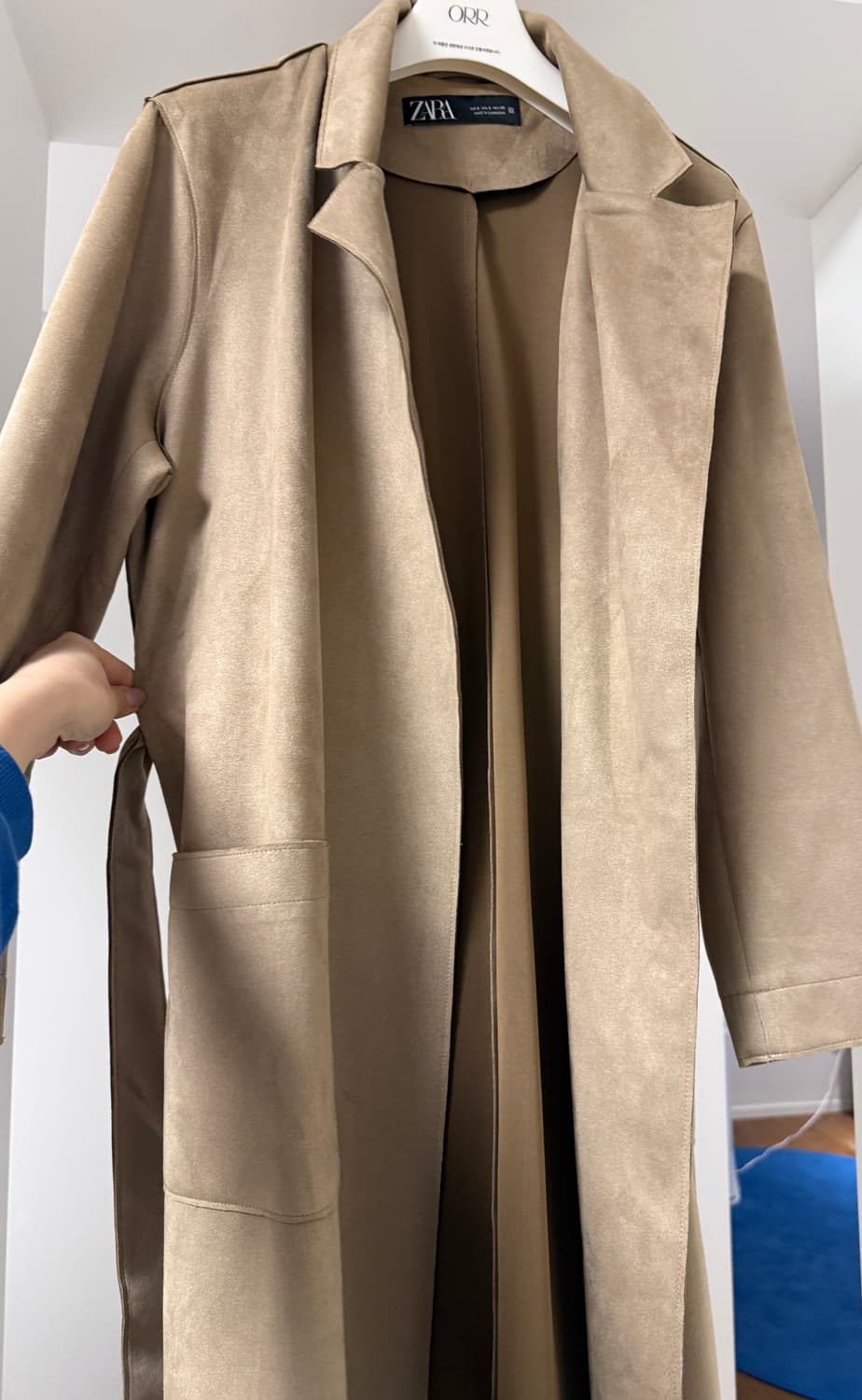 zara 스웨이드 코트 베이지 s 상품이미지5