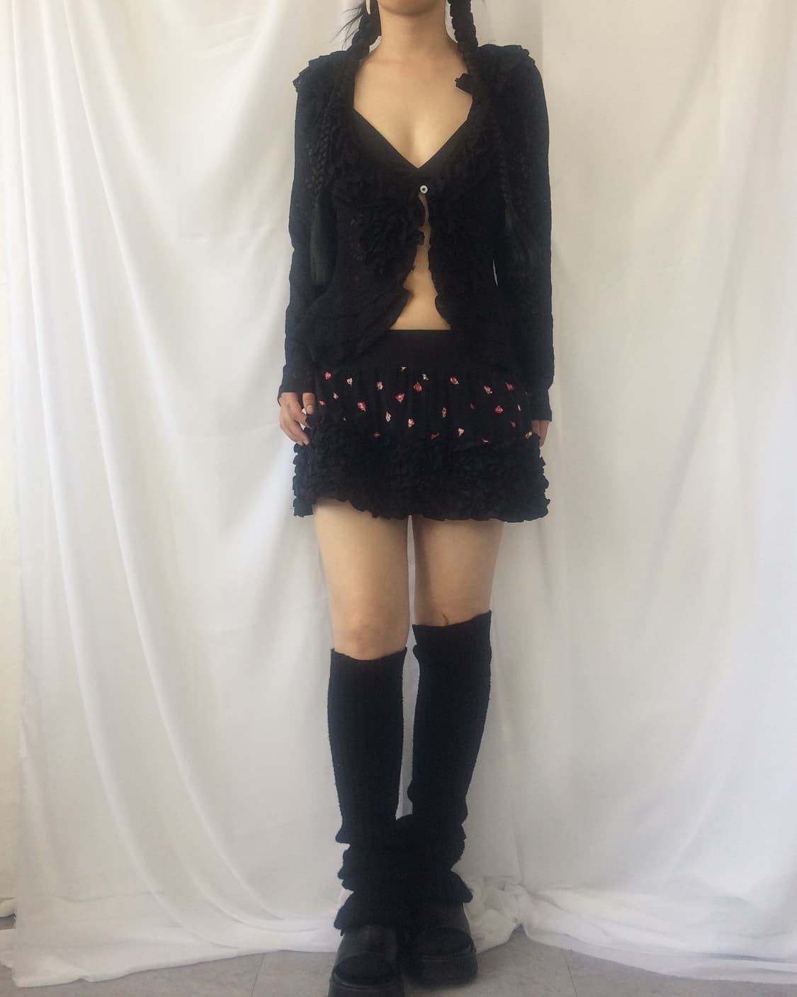 Rose pattern frill mini skirt 상품이미지6