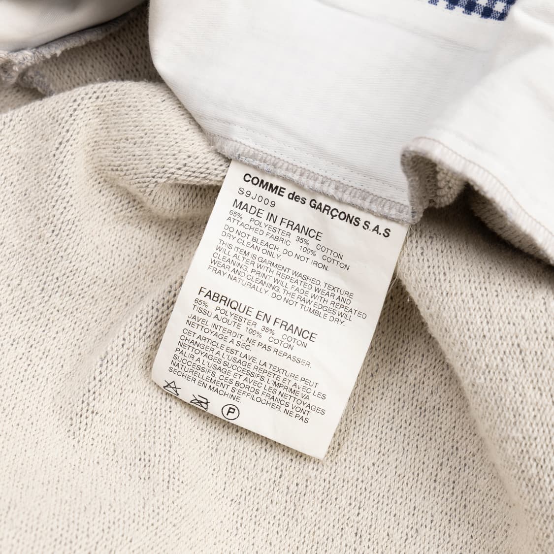 꼼데가르송 해체주의 체크 더블 자켓 S 상품이미지4