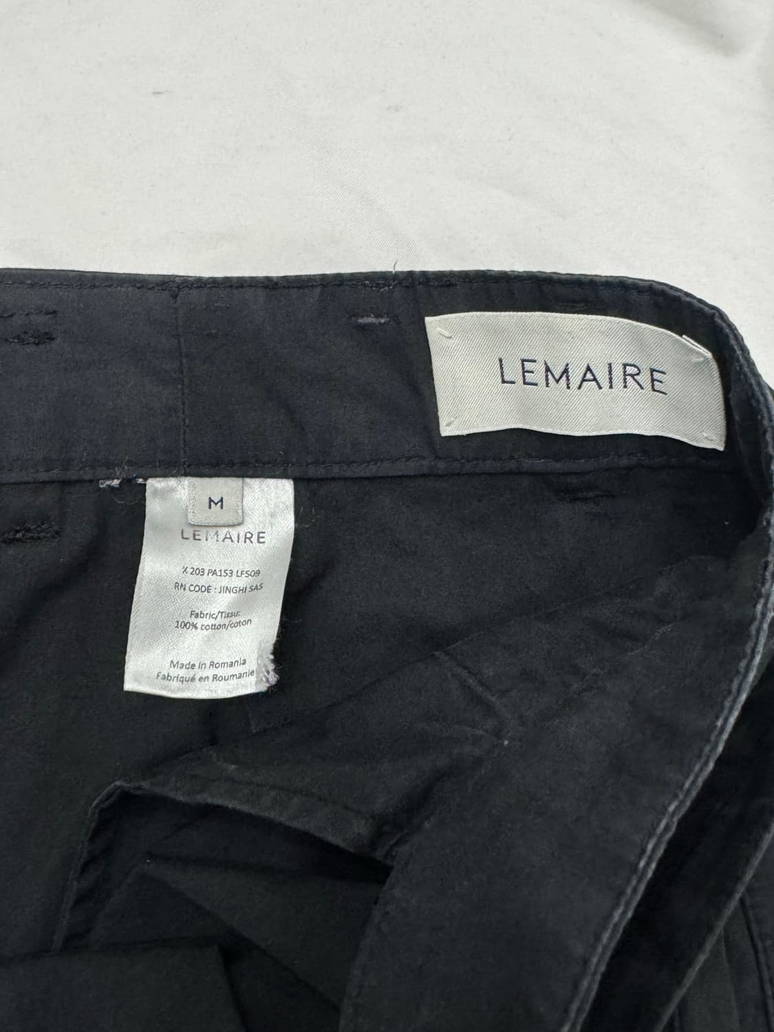 LEMAIRE 블랙 코튼 팬츠 (M/실사이즈 33-34) 상품이미지3