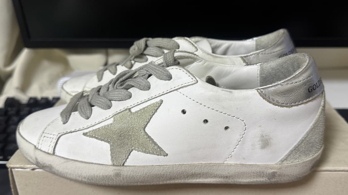 골든구스 슈퍼스타 화이트 실버탭 스니커즈 235 상품이미지6