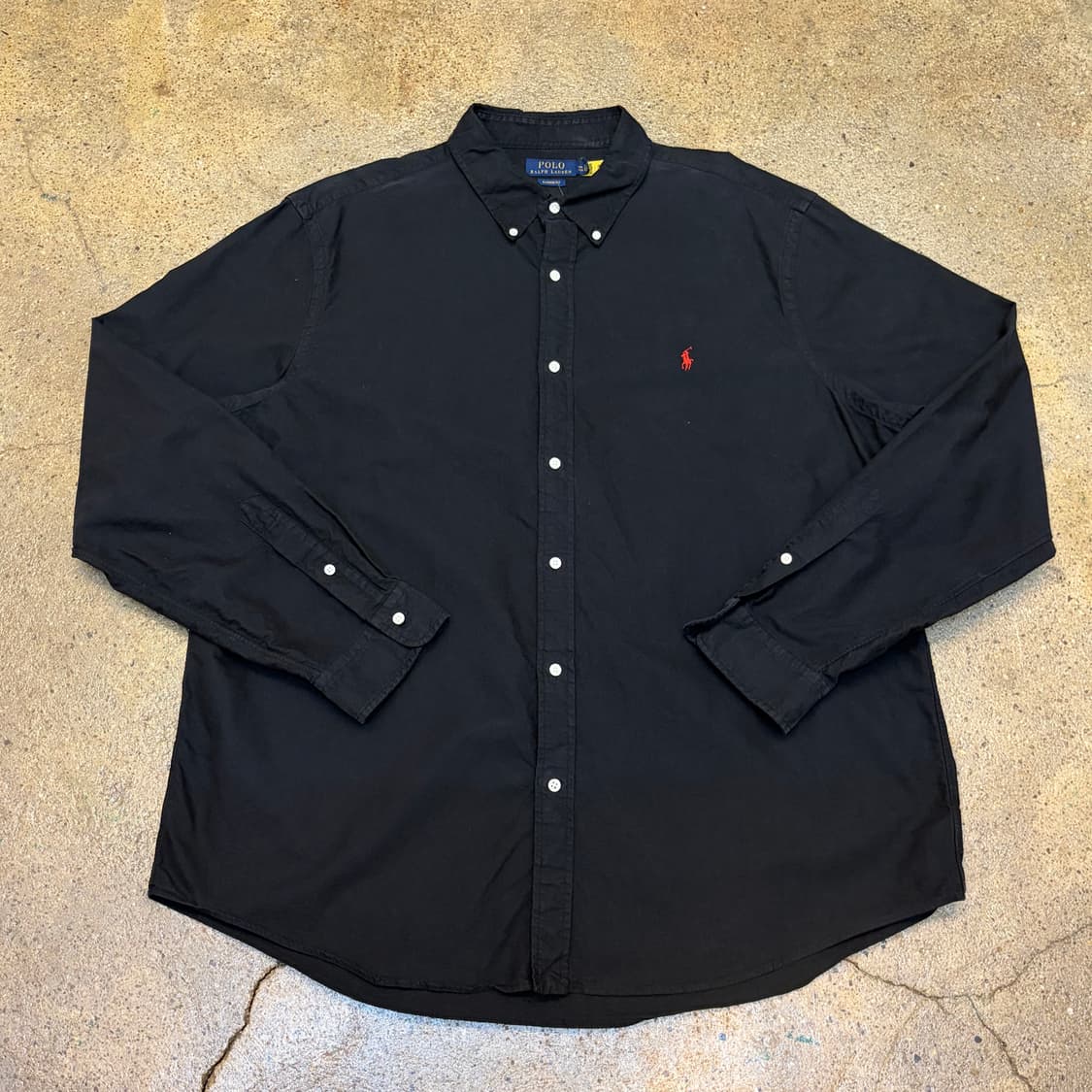 새상품급 미국 빈티지 폴로랄프로렌 긴팔 검정 빅사이즈 블랙셔츠 상품이미지1