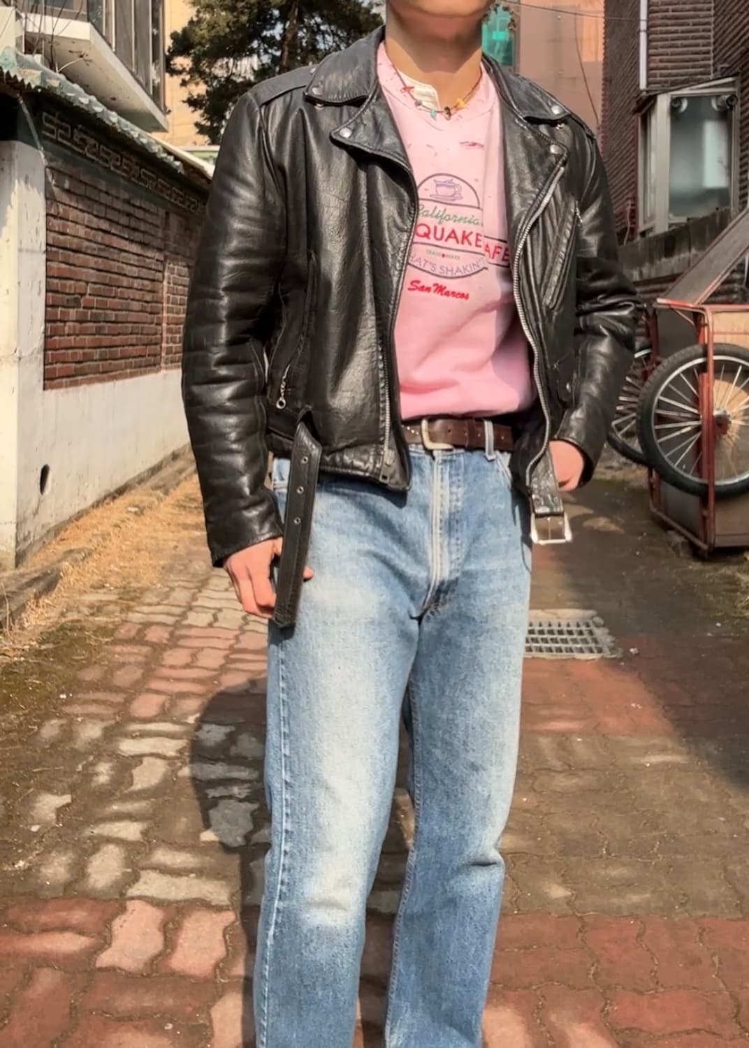 90s fruit of the loom 디스트레스드 핑크다잉 스웻셔츠 상품이미지4