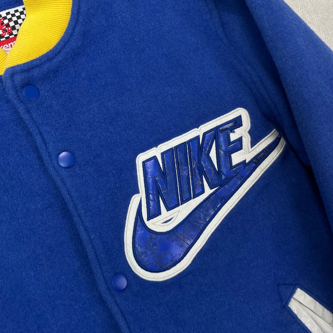 100 나이키 X 슈프림 스타장 슈나장 블루 2007 바시티 자켓 상품이미지3