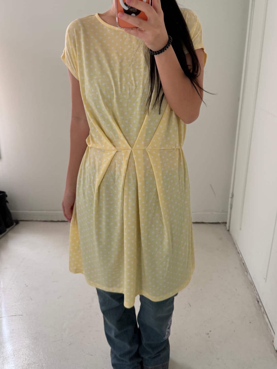 일본빈티지 엘로우 도트 원피스 상품이미지1