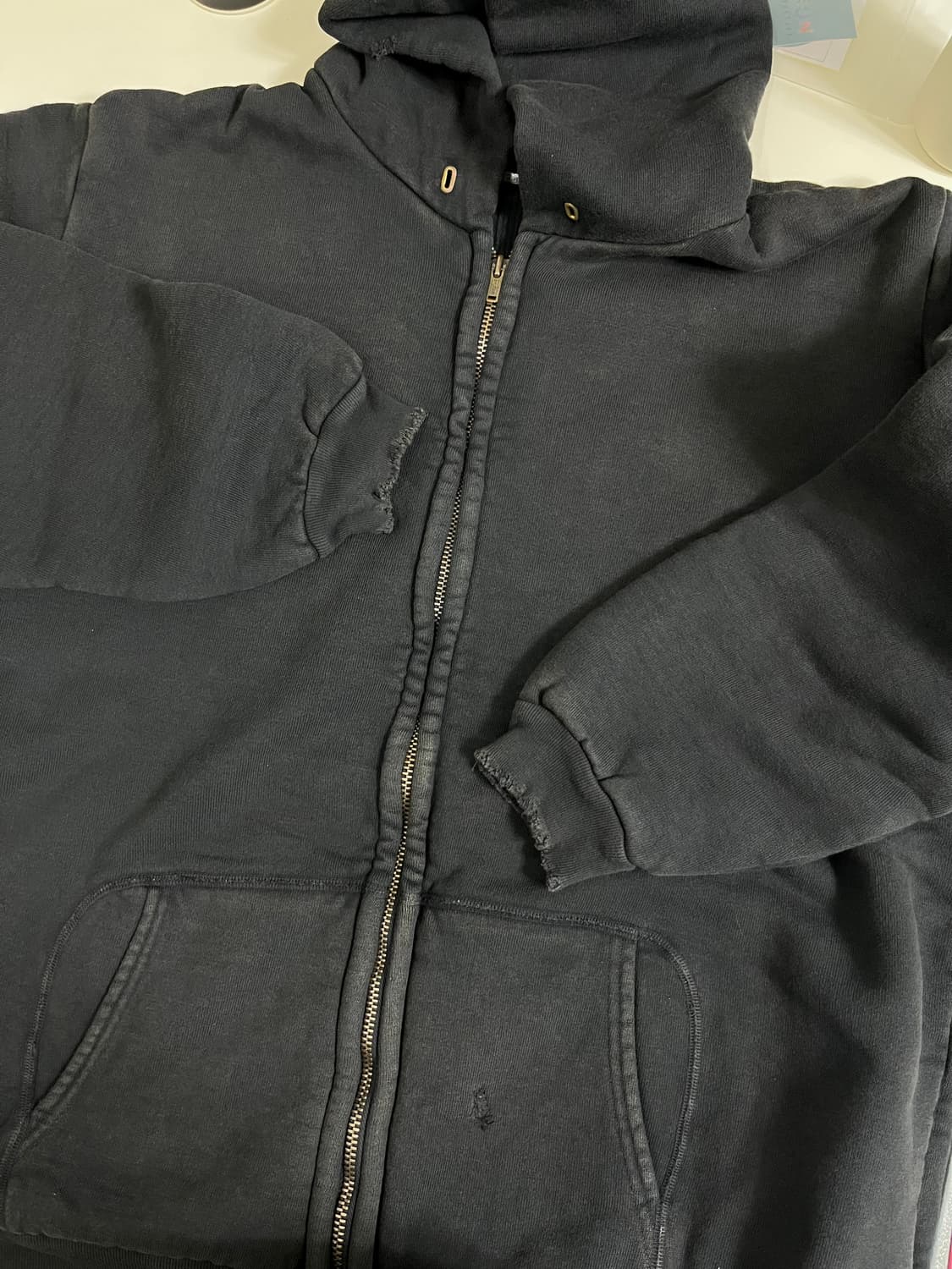 25aw 아프레쎄 빈티지 집업 후디 블랙 상품이미지1