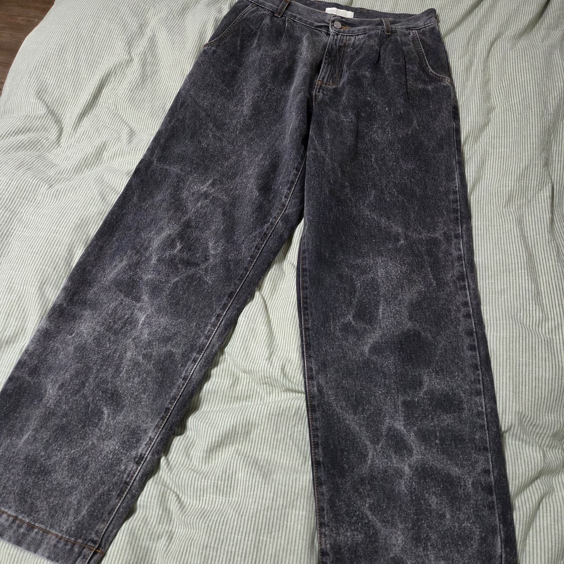 엠에프펜 MFPEN 빅 진 마블워시 S / 와이드 흑청바지 러프사이드 상품이미지2