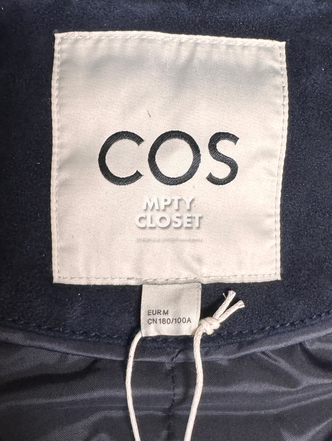 [M] COS 컬렉션 하이넥 스웨이드 플라이트 자켓 네이비 상품이미지7