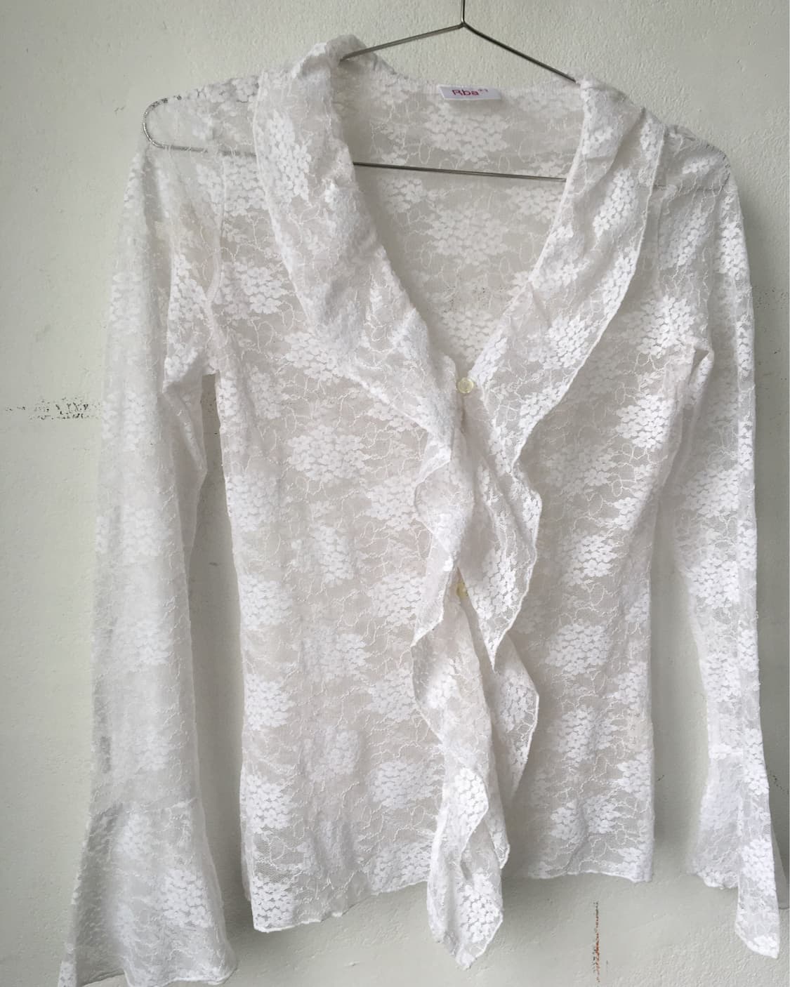 Ruffle point lace see through cardigan 상품이미지5