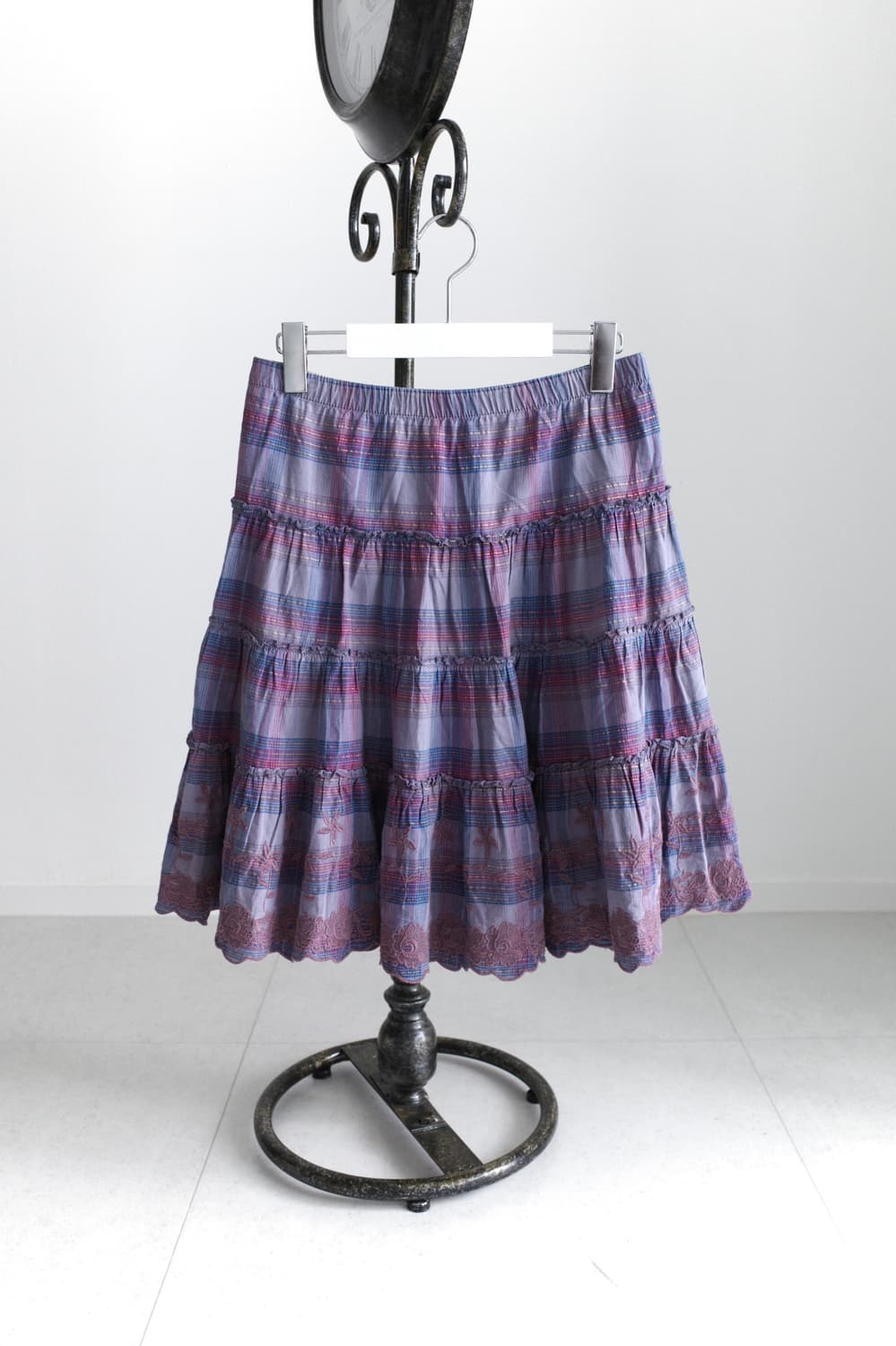 check shirring skirt 상품이미지1