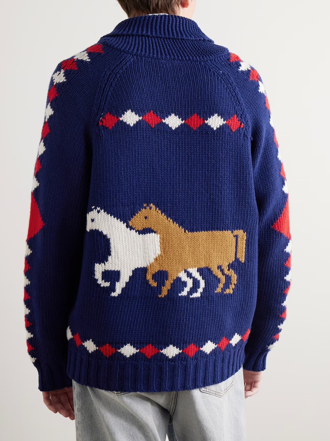 [M]보디 BODE 다이아몬드 카라 울 집업 가디건 상품이미지5