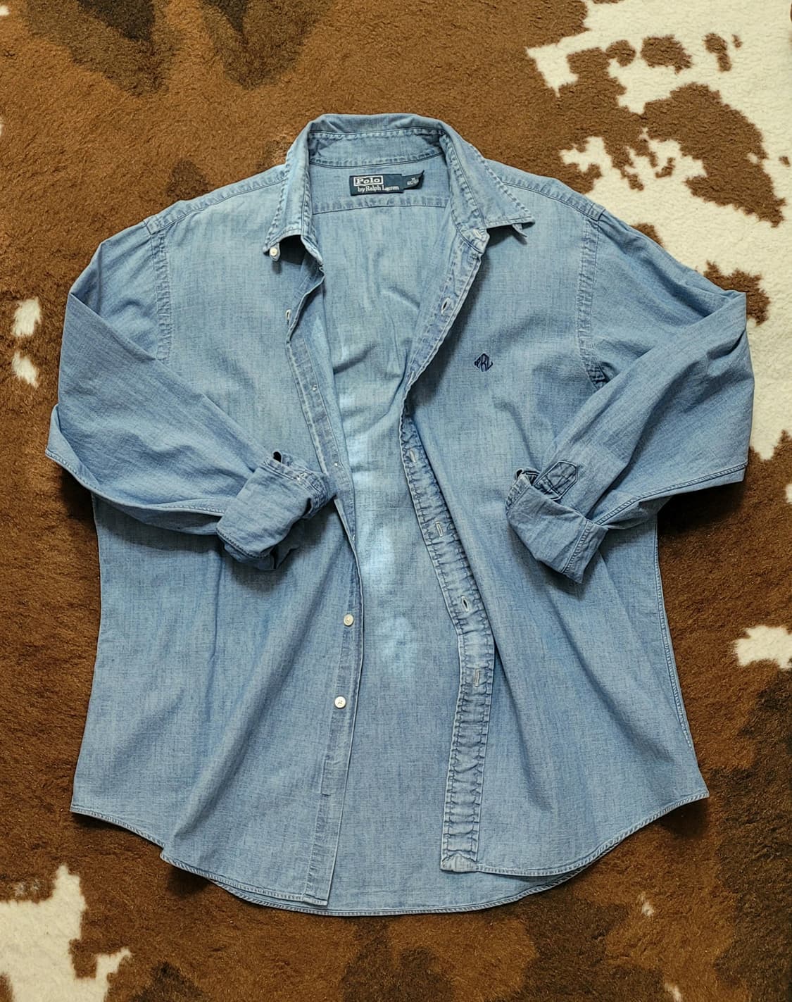 폴로 랄프로렌 남성용 연블루 면남방(XL) 상품이미지1