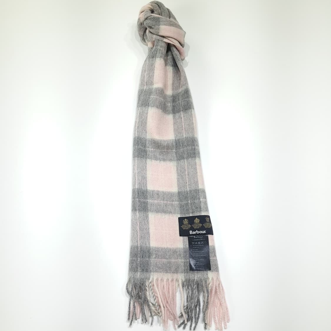 MX592 바버 00s 램스울 윈도우페인체크 핑크그레이 머플러목도리 상품이미지3