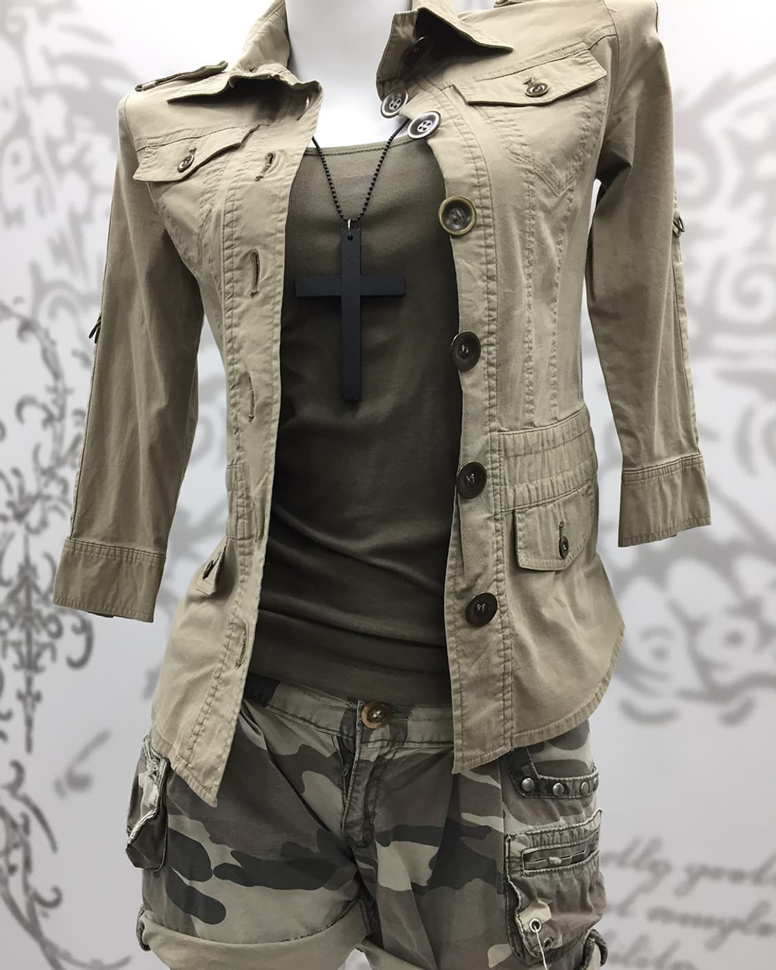 Y2K beige shirts 상품이미지3