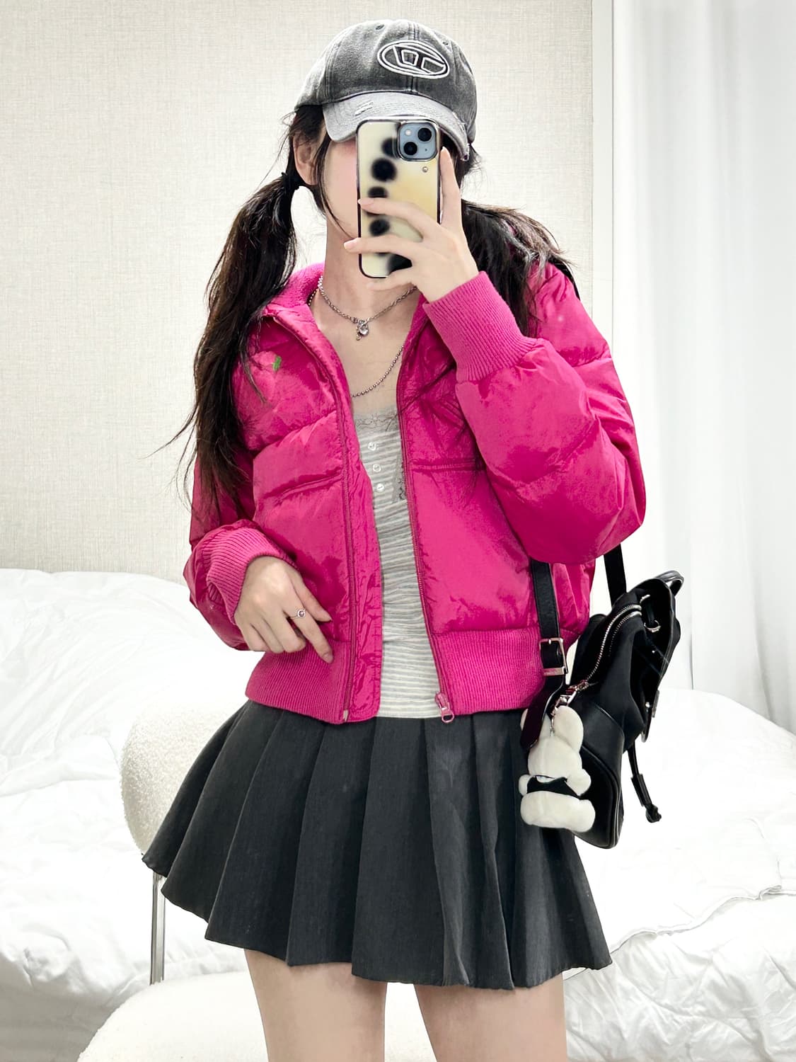 폴로 연두포니 핑크 숏패딩 상품이미지2