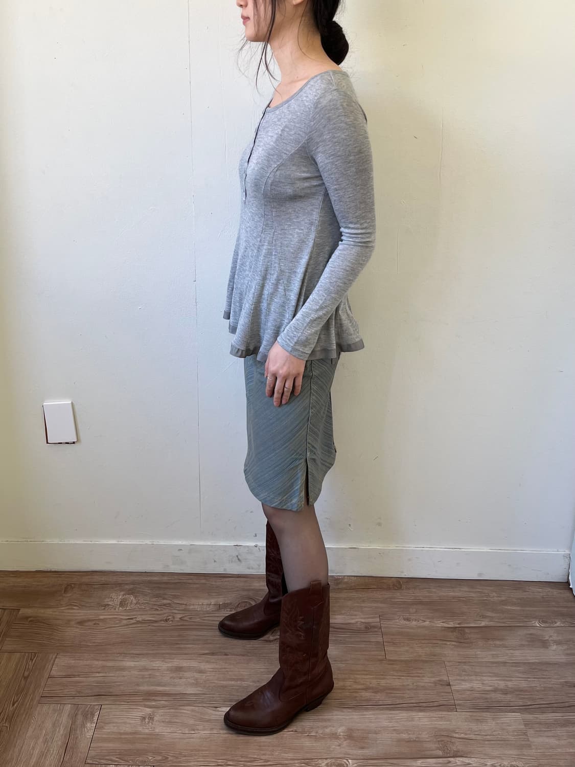 Cynthia Rowley 그레이 스커트 탑 상품이미지9