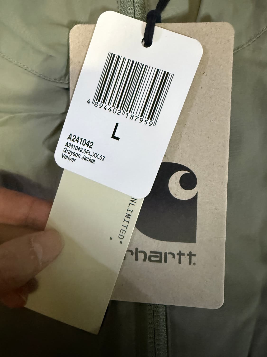 L사이즈 칼하트WIP 그레이슨 자켓 베티버 상품이미지3