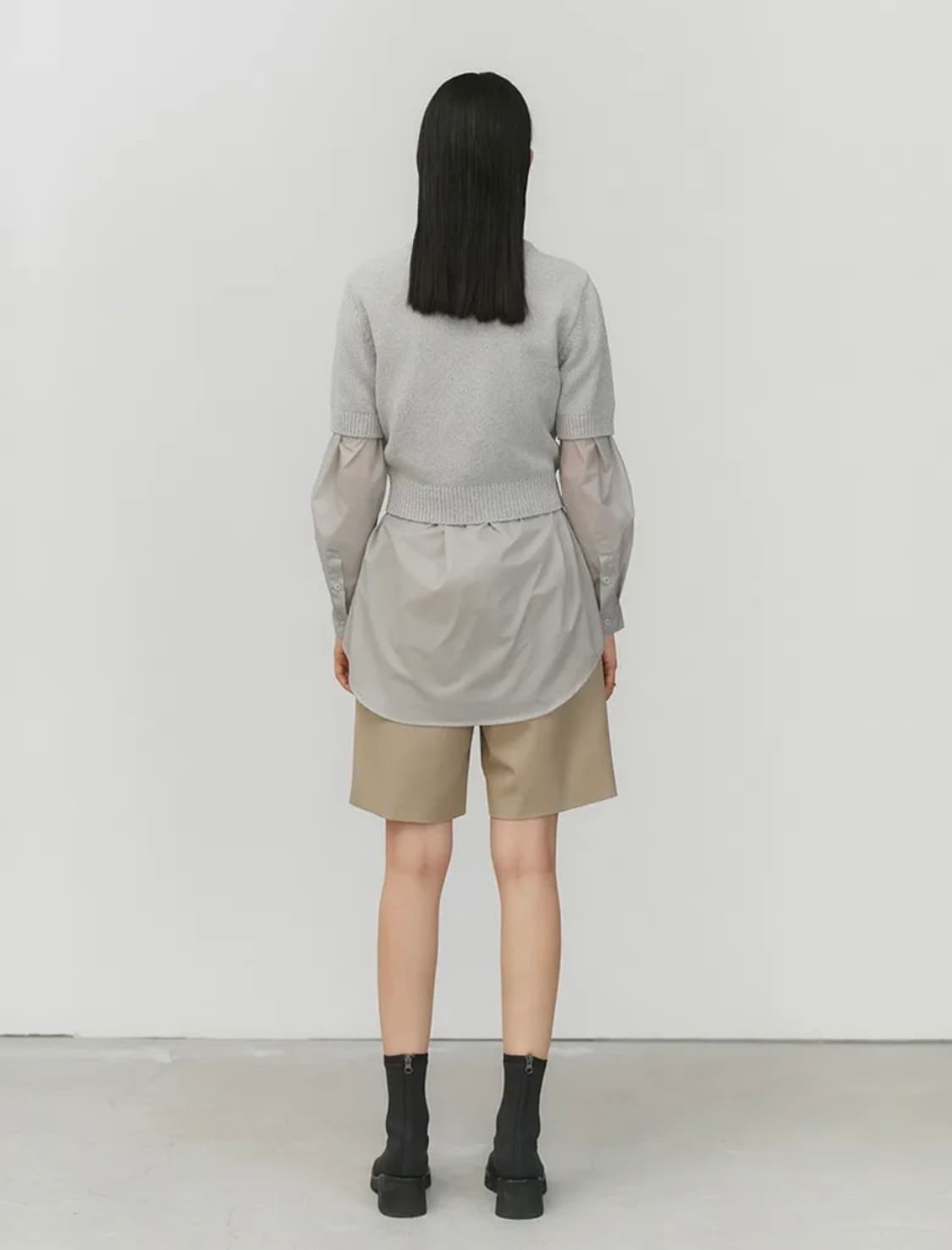 Amomento. Back Cut-out Pullover Grey 상품이미지3