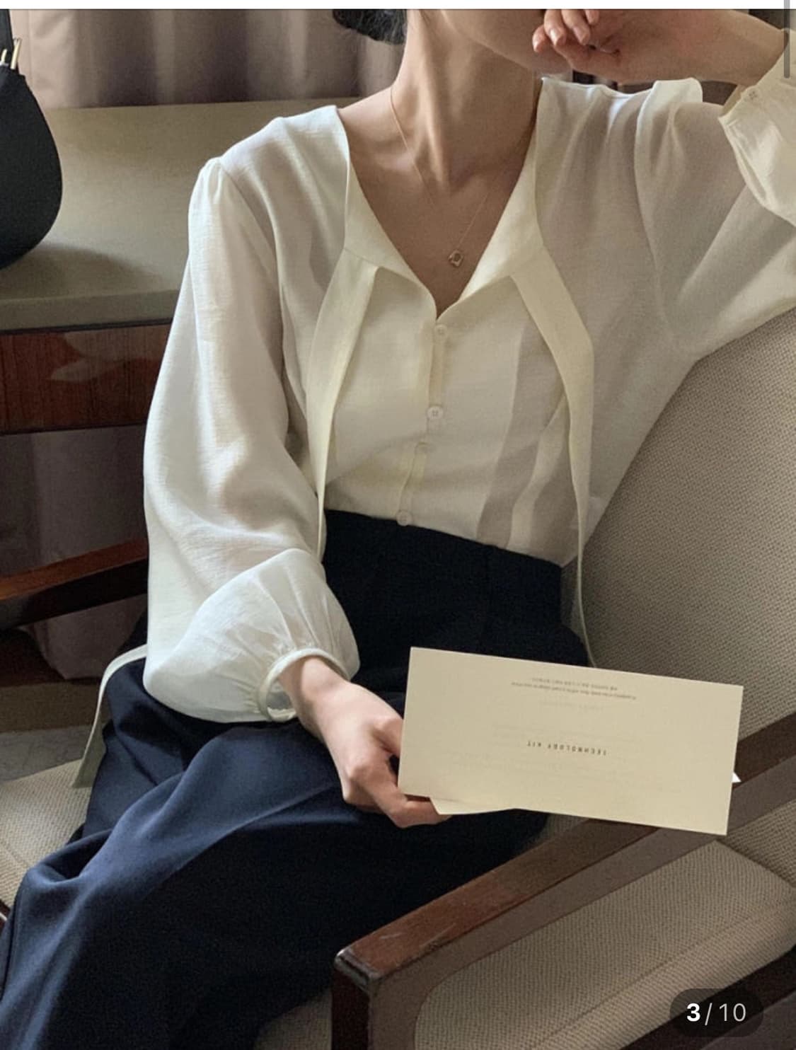 이너프 타이블라우스 하객룩 새상품 상품이미지1