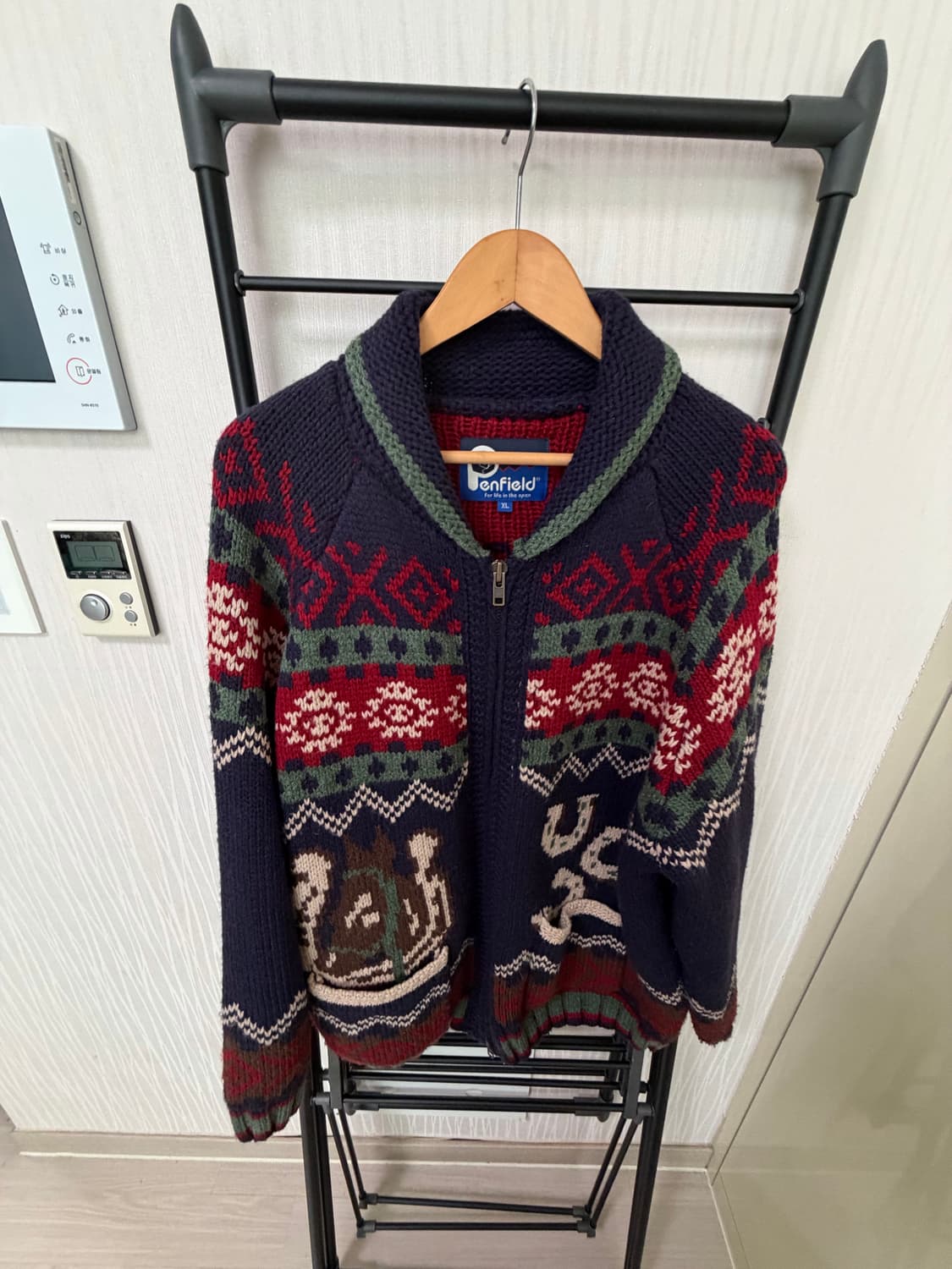빈티지 노르딕 웨스턴 코위찬 니트 집업 상품이미지5