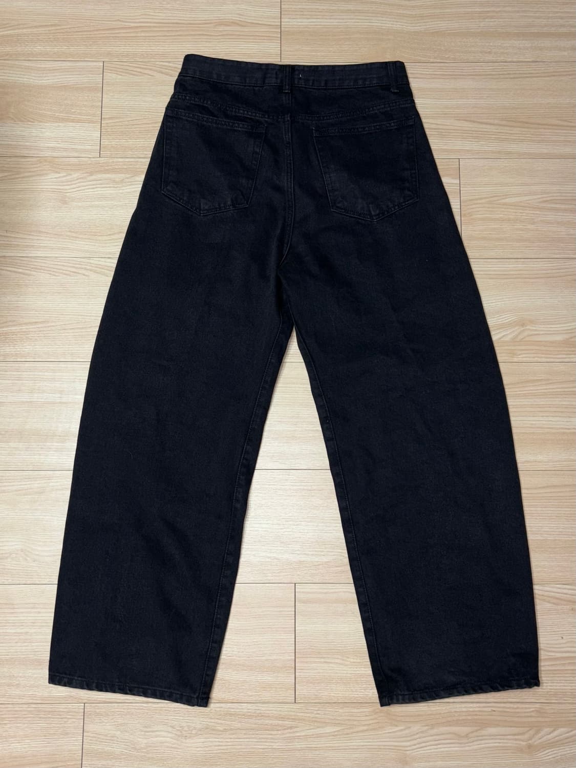 여성 커브드핏 흑청 팬츠 상품이미지2