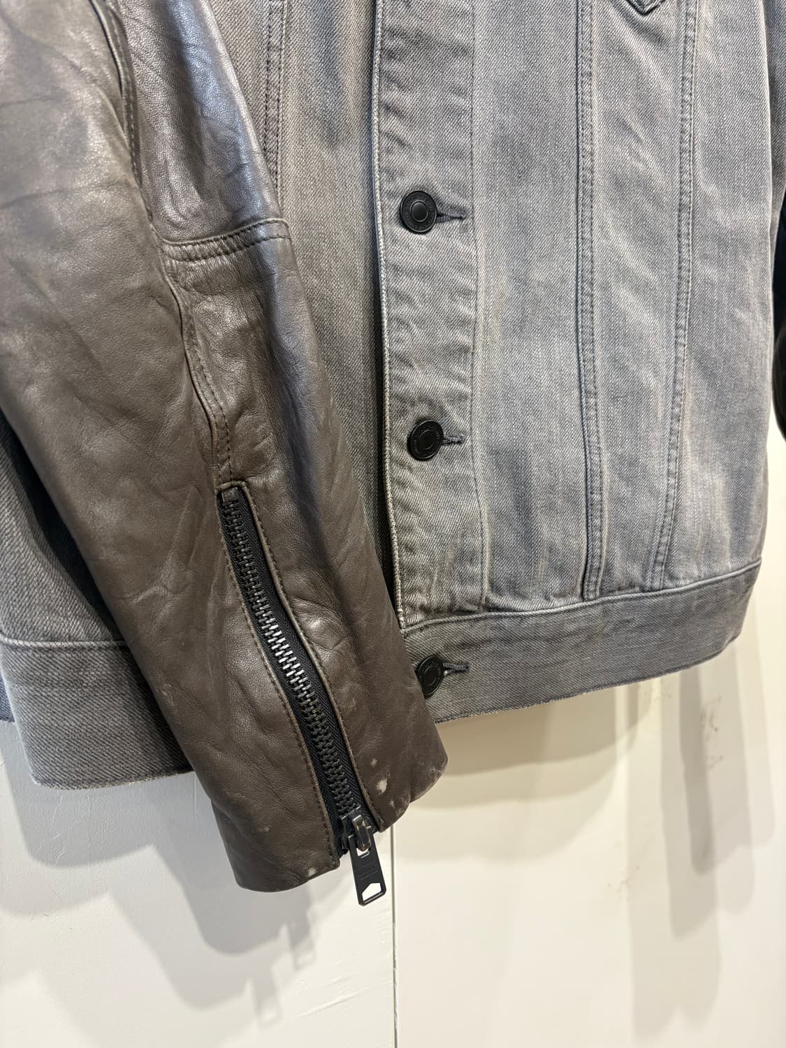 올세인츠 암 레더 데님 트러커 자켓 상품이미지5