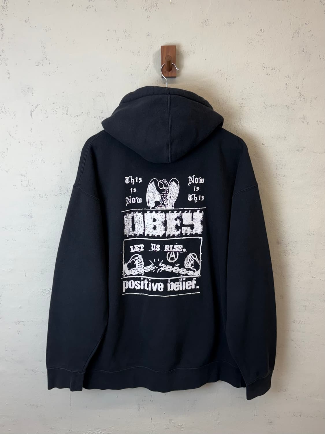 OBEY 오베이 빈티지 프린팅 후드집업 상품이미지1