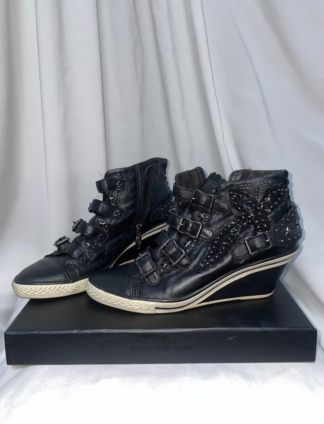 Ash-stud buckle high heel boots  상품이미지3