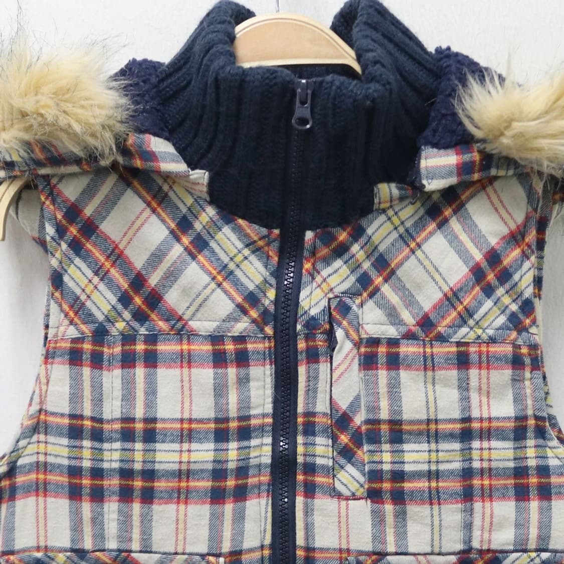 터틀넥 체크 조끼 61237 상품이미지5