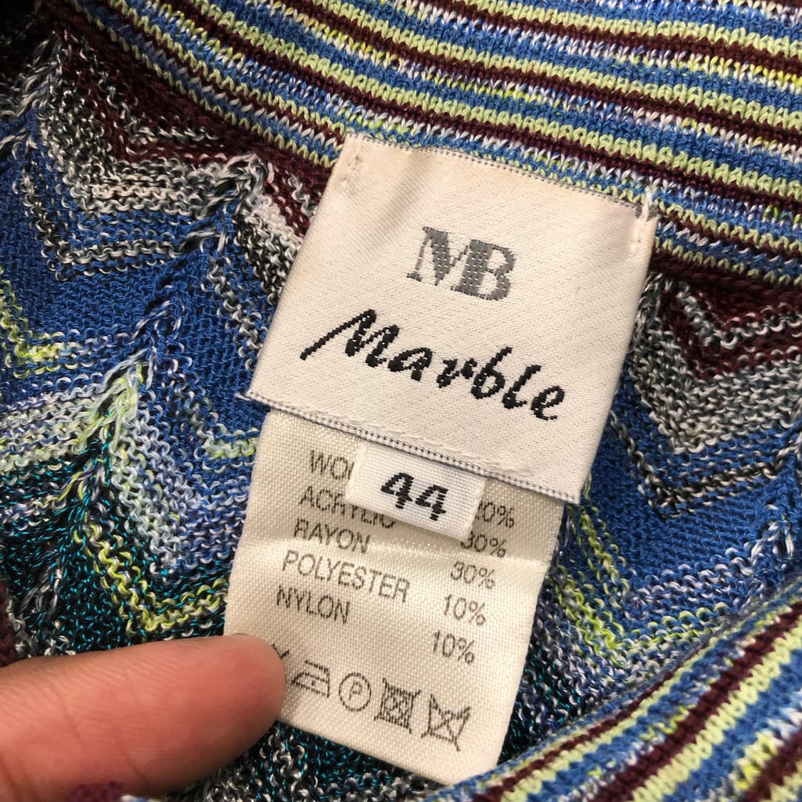 Marble 멀티컬러 패턴 니트 PK 카라 반팔 티셔츠 상품이미지3