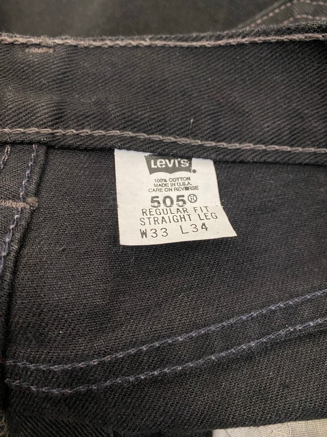 00s Levis 리바이스 505 흑청 데님팬츠 상품이미지7