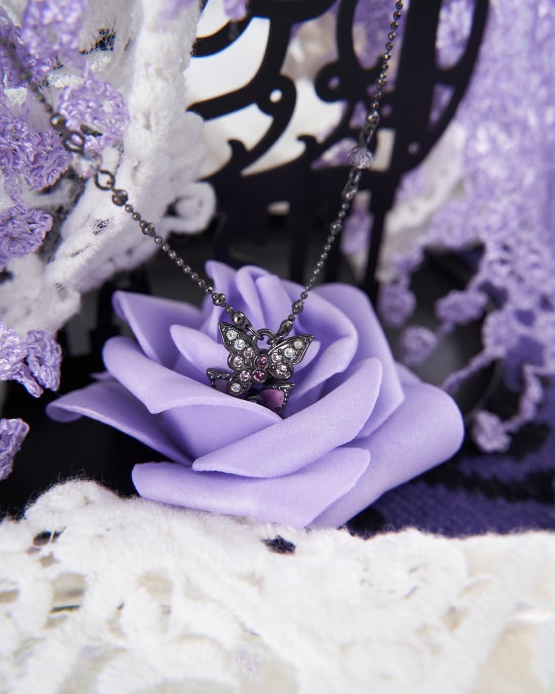 Anna sui 레이어드 버터플라이 큐빅 목걸이 상품이미지1